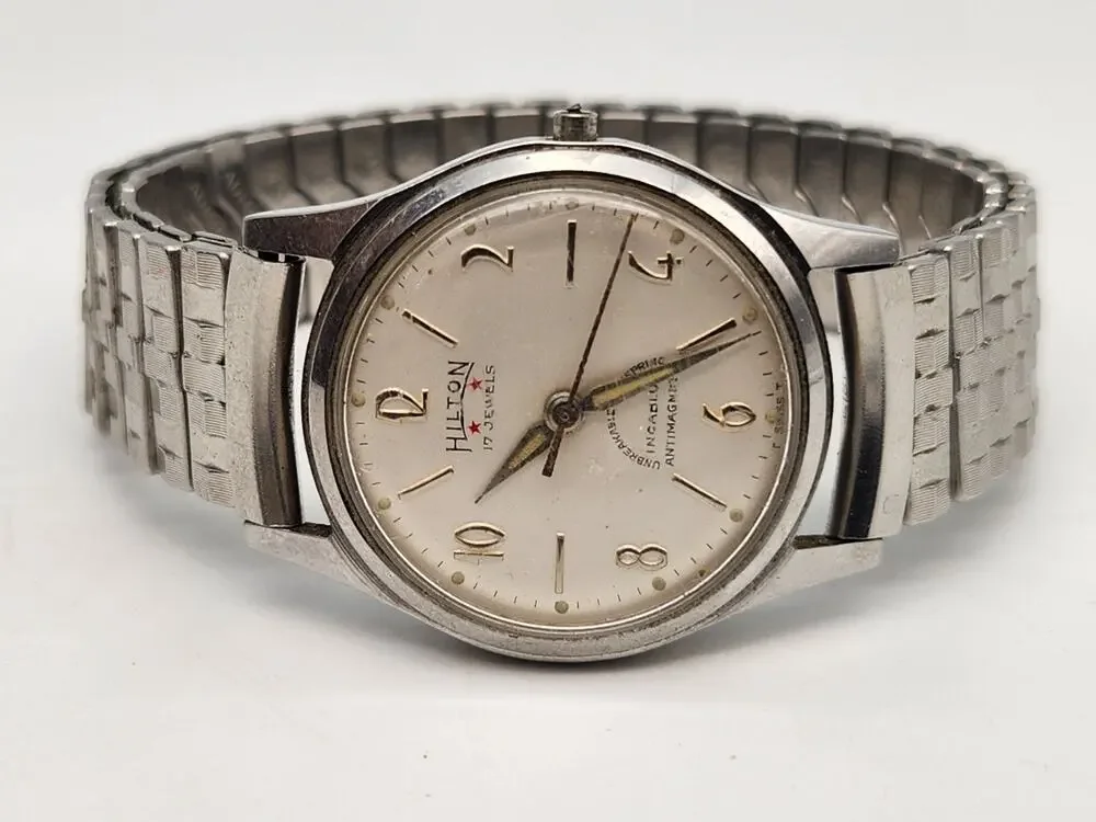 Vintage HILTON Men's Manual Wind Watch 17 Jewels 1950s
